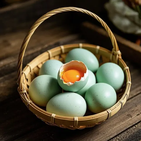 Fresh Green-Shell Free-Range Eggs from Rural Mountain Farms